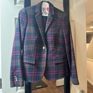 j.Crew wool blazer, plaid pattern with gold detail buttons
